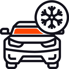 Decor: icon of a car with a snowflake