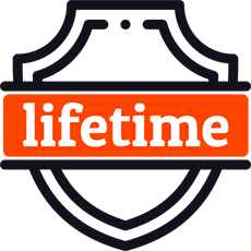 Decor: icon of lifetime guarantee badge